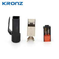 Conector RJ45 Industrial a Prueba de Agua KRONZ, Conector Circular Ethernet IP67 sin Herramientas, Cat6 Cat5e para Automatización en Exteriores, Precio de Fábrica