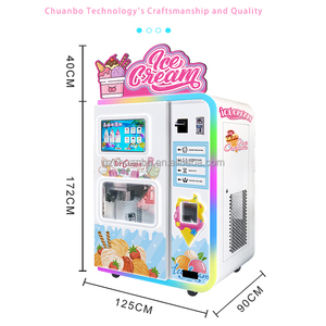 Máquina expendedora de helados automática de doble cilindro con pago múltiple 110V/220V, <span class=keywords><strong>robot</strong></span> expendedero de helados para cafetería - Product Image 4