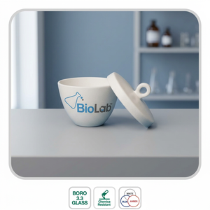 Vaso de Laboratorio de Vidrio Borosilicato, Resistente a Químicos, Redondo, con Tapa, para Pruebas - Product Image 3