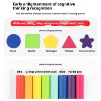 Ensemble de tri des couleurs et des formes en bois écologique personnalisé en gros - Plateau de correspondance de blocs géométriques pour l'apprentissage précoce des tout-petits