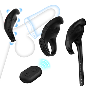 Venta al por mayor largo erótico hombre pene anillos masaje de próstata pulgadas dispositivo Correa punto estimulador vibración pene anillos para hombre - Product Image 4