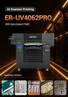 Imprimante à plat à jet d'encre NEWIN 4060, tête I1600, encre UV automatique CMYK, vitesse d'impression 2/h, multifonction, haute résolution, format A3