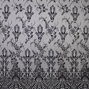 Hochwertige YUGU YG-2351 Tüll-Chantilly-Spitze Königsblau mit Pailletten Französische Spitzenstoffe Polyester/Nylon 150cm Breite für Bekleidung - Product Image 2