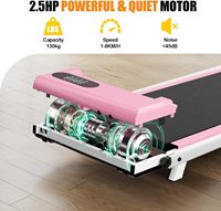 Tapis de course électrique Source Factory, appareil de marche plat, équipement de fitness silencieux compact pour usage domestique et intérieur, avec fonction de suivi, pour le marché international