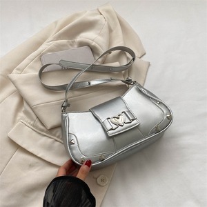 2024 Vintage Style Genuine <b>Leather</b> Lady'<b>s</b> Small PU Underarm Handbag New Chain <b>Shoulder</b> Purses with Lock Decoration for Summer - Product Image 4