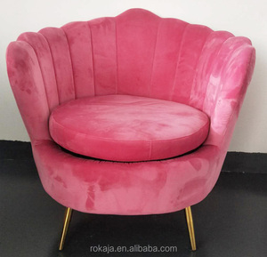 Sedia moderna Shell Business Meeting Tea Shop <span class=keywords><strong>poltrona</strong></span> singola <span class=keywords><strong>gambe</strong></span> in metallo dorato sedie per il tempo libero di lusso rosse - Product Image 5