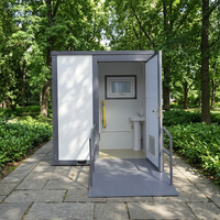 Cabine de toilette portable accessible aux fauteuils roulants Suihe, salle de bain modulaire pour handicapés avec rampe, barres d'appui de sécurité, WC préfabriqué extérieur