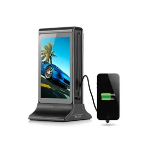 디지털 메뉴 디스플레이 20000 mah 충전 스테이션 휴대 전화 충전기 광고 플레이어 파워 뱅크 테이블 레스토랑 메뉴 전원 은행