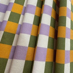 <span class=keywords><strong>Tessuto</strong></span> in Cotone Stampato Digitalmente Personalizzato a Quadretti Colorati, Rosa Verde Blu, Resistente per Borse Tote, MOQ 1m - Product Image 5