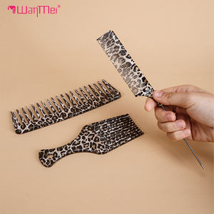 Ensemble de peignes à cheveux Wanmei avec logo personnalisé, imprimé léopard, graffiti, salons de coiffure, peigne à queue de broche, brosse à cheveux, peigne à cheveux pour la <span class=keywords><strong>coupe</strong></span> - Product Image 6