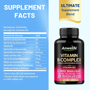 תוסף תזונה OEM חלאל, מולטי ויטמין <span class=keywords><strong>B</strong></span>, כמוסות ויטמין B1, B6, B12, קפסולות ויטמין <span class=keywords><strong>B</strong></span> קומפלקס - Product Image 2