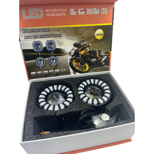 V59B 12V 20W universale RGB Halo <span class=keywords><strong>Angel</strong></span>/<span class=keywords><strong>Devil</strong></span> Eye faretto faretto All-in-One moto/Scooter con fendinebbia bianco/giallo - Product Image 6