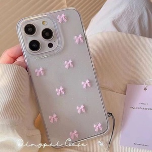 Nueva <span class=keywords><strong>Funda</strong></span> para Teléfono con Lazo Brillante Estilo Ins, con Protección de 360 Grados, Hecha de Resina Epoxi Transparente - Product Image 2