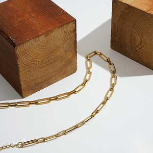 Cadena de Eslabones de Acero Inoxidable Chapada en Oro de 18K al por Mayor, Joyería de Moda, Collares para Mujer, Accesorios, P193039 - Product Image 4