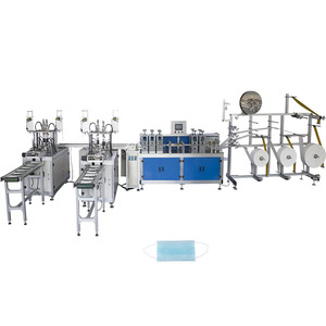 Totalmente automática no tejida médico desechable plana fuera cara máscara de la máquina (1 cuerpo + <span class=keywords><strong>2</strong></span> fuera de oído-bucle de) - Product Image 1