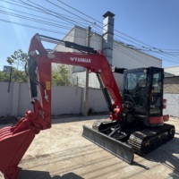 Excavadora de orugas de caucho Yanmar Mini de 5.5 toneladas fabricada en Japón, modelo Vio55-6B con motor EPA 2023, excelente bomba de engranajes y cojinetes para motor.