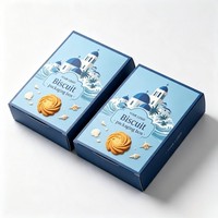 Boîte en carton écologique pour biscuits et snacks, emballage rectangulaire personnalisé pour biscuits, boîte à double rabat recyclable