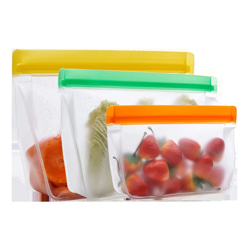 Stand Up Pouch Resealable White Plastic Sliding Zip Lock PEVA Fresh Wrap Bags For Long Term Food Storage Packaging
