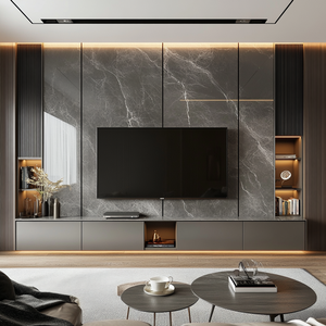 Moderno centro di intrattenimento TV Cabinet per 80 "TV doppio supporto di memorizzazione Console da tavolo con Drop Down porta per <span class=keywords><strong>soggiorno</strong></span> - Product Image 3