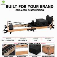 Camas Reformer Pilates Plegable de Madera de Arce con Patas Extensibles para Estudio y Casa Ahorra Espacio