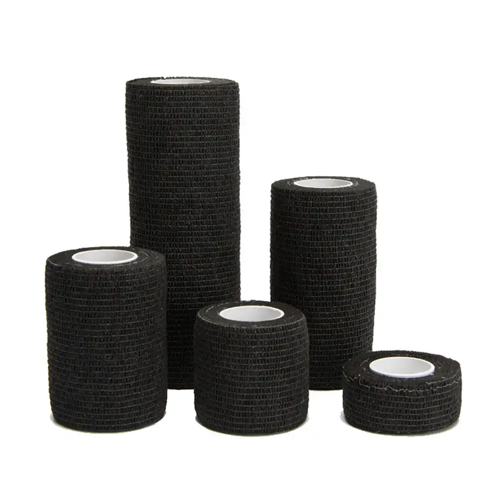 2,5 cm/5cm/10cm x 4,5 m Schwarz Tattoo Grip Tape Roll Selbst klebende Tattoo Grip Bandage Rolls Tattoo Wrapper Cover