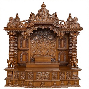Indian Design Traditional Carved Pooja <b>Mandir</b> Hindu <b>Mandir</b> Pooja Room Shrine for Home Premium Solid Teak Wood <b>Mandir</b> - Product Image 6