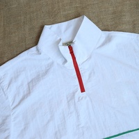 Vente en gros de vestes coupe-vent blanches sur mesure, légères, à col zippé, pour hommes, idéales pour la course en extérieur et le golf
