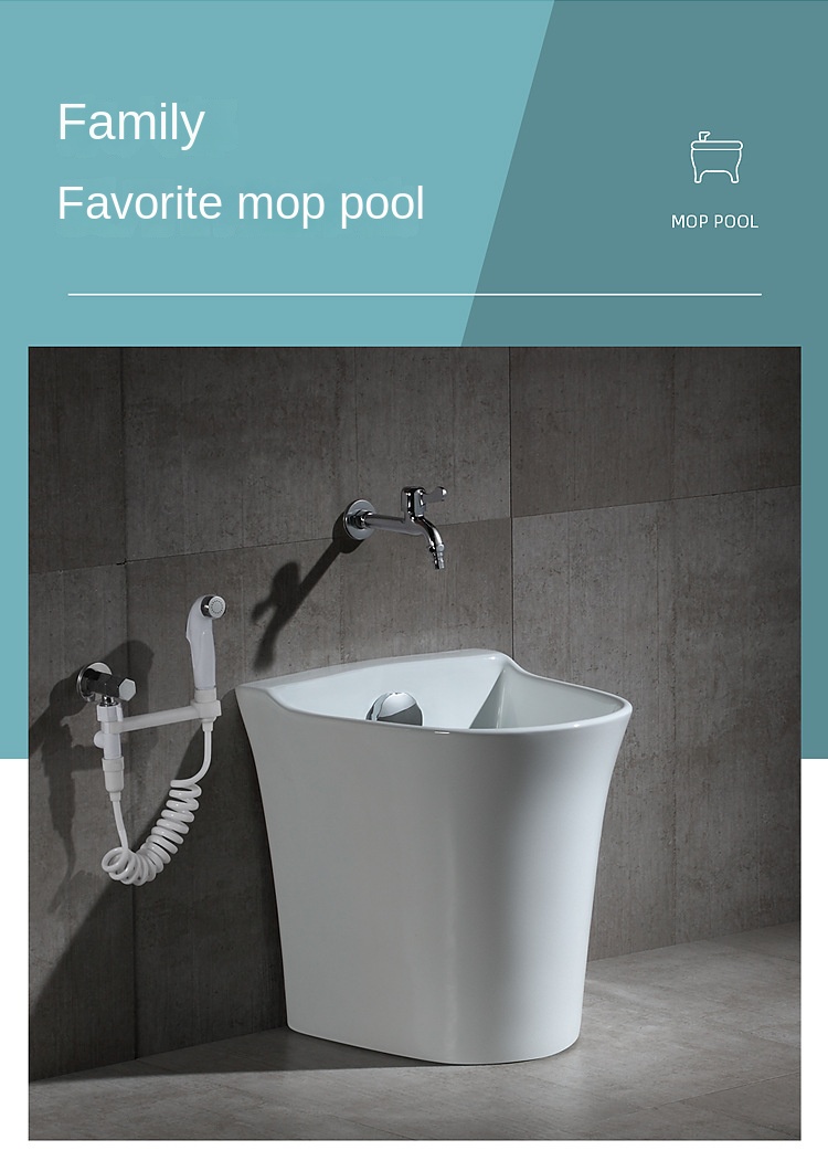 Sanitary ware factory direct sales ceramic mop pool automatic sewage balcony mop sink mop basin