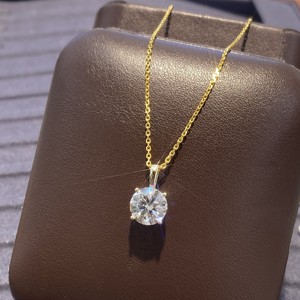 <span class=keywords><strong>Collier</strong></span> solitaire personnalisé en or 14K 18K avec diamant de laboratoire 0,5CT 1CT 2CT, taille ronde D <span class=keywords><strong>E</strong></span> VVS VS, diamant cultivé en laboratoire - Product Image 3