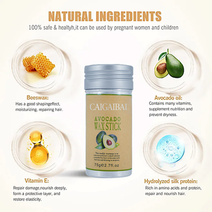 OEM ODM Produit de <span class=keywords><strong>coiffure</strong></span> personnalisé Avocat cassé Bâton de cire pour cheveux Lisse Crépus Tenue extrême Bâton de pommade pour <span class=keywords><strong>coiffure</strong></span> Aucun résidu - Product Image 2