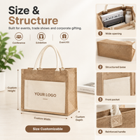 Sac fourre-tout personnalisé avec logo sur le fond, doté de panneaux en toile et de côtés texturés tissés, avec poignées courtes en boucle