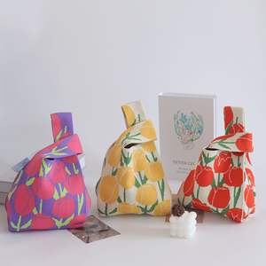 Sacs fourre-tout tricotés décontractés pour femmes Sacs à main seau tissés avec fermeture ouverte Grande taille Design élégant pour femme - Product Image 3