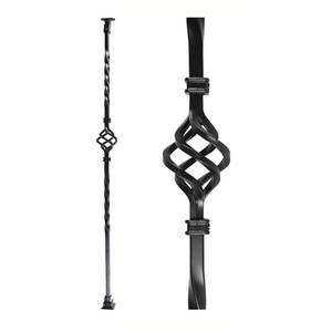 מעקות ברזל יצוק שחור מדרגות מדרגות מקורה עבור וילה מלון - Product Image 5