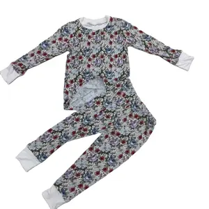 Qingli Oem özel baskı bebek giysileri toptan çocuk giyim bambu viskon Spandex Pjs uyuyanlar bambu bebek pijama