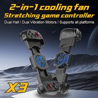 Manette de jeu extensible sans fil avec ventilateur de refroidissement et moteur de vibration pour Nintendo Switch Android IOS PC X3