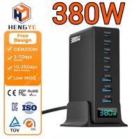 Station adaptateur secteur 30w 45w 380 w Type C PD 100W 5C3A Chargeurs Gan Led Chargeur multifonctionnel de bureau Chargeur USB 380 w