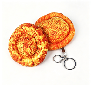 Porte-clés en peluche 10,5 cm, adorable pain plat de Xinjiang (<span class=keywords><strong>Naan</strong></span>), jouet, breloque de sac, souvenir de voyage ethnique unique, cadeau en peluche - Product Image 4