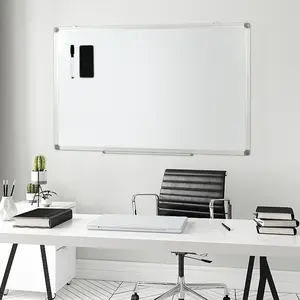 Sederhana Dry Erase aluminium gantung papan pesan magnetik dua sisi Whiteboard dengan bingkai aluminium untuk sekolah