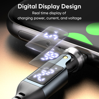 Câble USB-C vers USB-C Justlink 240W avec affichage numérique à 540 degrés, charge rapide PD, marqueur E, câble de données en nylon tressé pour ordinateur portable et téléphone