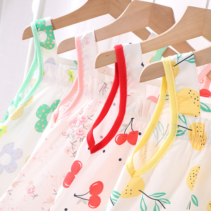 Belle princesse filles été plage jupe robe suspendue conception petits enfants dentelle décorée vêtements <span class=keywords><strong>de</strong></span> nuit solide mode - Product Image 3