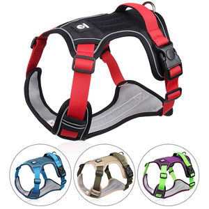 犬用ハーネス無し引き調節可能ソフトパッド反射オックスフォードノーチョークペットベスト - Product Image 3