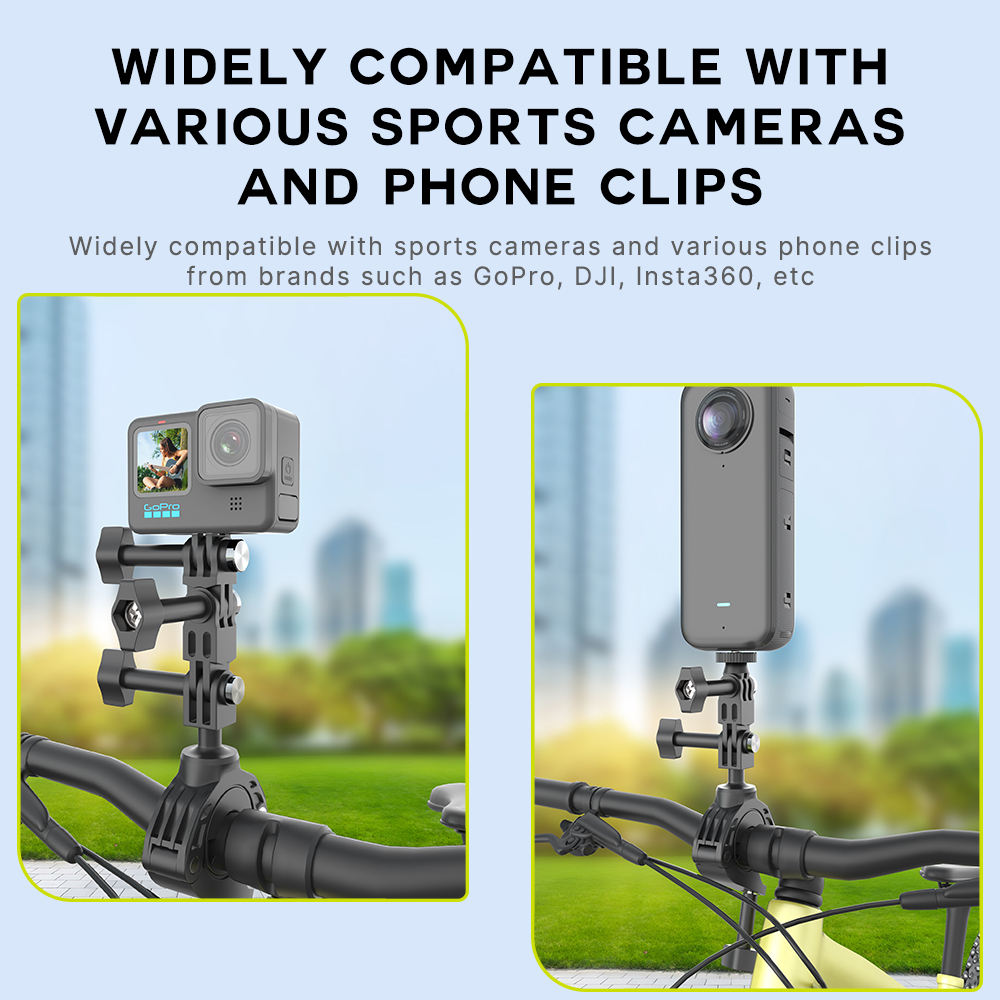 HONGDAK Vehicle Tube Clamp Riding Bracket for Sports Camera for D-JI Action 6 Motorcycle Holder for Insta 360 X5 for Go-pros