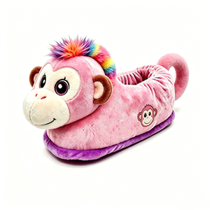 Pantuflas de elefante de peluche, Lindas pantuflas de animales para el hogar, Pantuflas de elefante de peluche rosas, Pantuflas de peluche para niños, Zapatos cálidos y suaves para interiores - Product Image 4