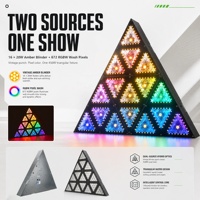 Panel de Luz Triangular de 450W con 16x20W COB Ámbar y 336 LED RGB, Panel de Efectos DMX512 para Conciertos y Discotecas