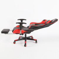 Chaise de jeu ergonomique inclinable en cuir de haute qualité, pivotante à 360 degrés, accoudoirs réglables, hauteur réglable, confortable