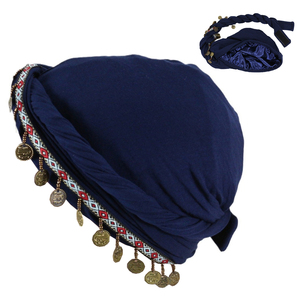 HZM-24193 femmes Satin Turban Style <span class=keywords><strong>africain</strong></span> tête enveloppe pour dames torsion noeud pré-attaché <span class=keywords><strong>Bonnet</strong></span> avec pièces glands - Product Image 2