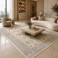 Tapis lavable à imprimé floral, tapis à poils ras doux pour salon, chambre à coucher, salle à manger, décoration intérieure