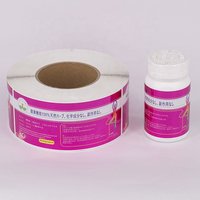 Étiquette personnalisée pour bouteille en plastique de produits de santé, étiquette adhésive pour compléments alimentaires, impression couleur Pantone, logo en relief, autocollant UV sélectif