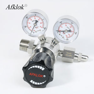 Regulador de Pressão de Gás de Alta Pureza em Aço Inoxidável com Dois Manômetros Ajustáveis para Argônio e Oxigênio Industrial - Product Image 2