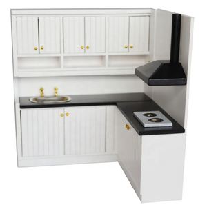 Ensemble de meubles de cuisine pour maison de poupée, 2 pièces, armoire avec évier et cuisinière - Product Image 5
